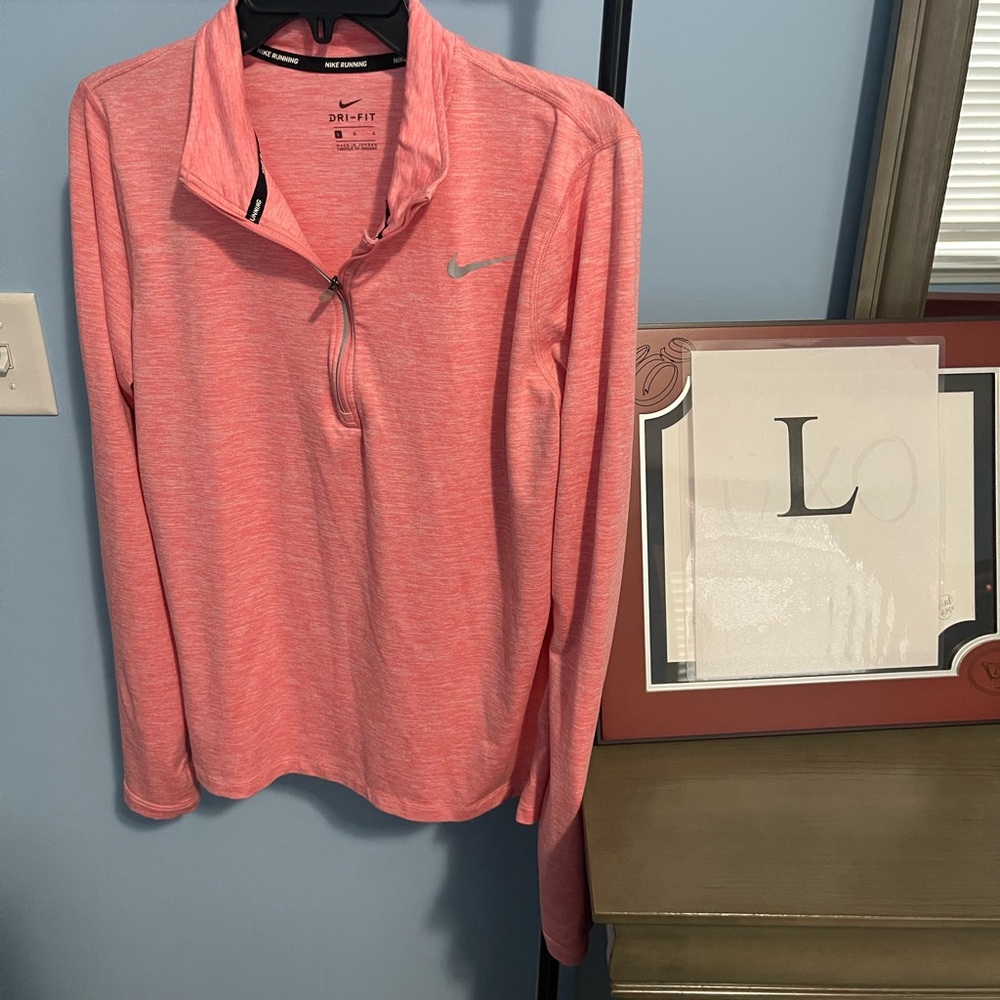 Nike Coral Dri-Fit Quarter-Zip Top
